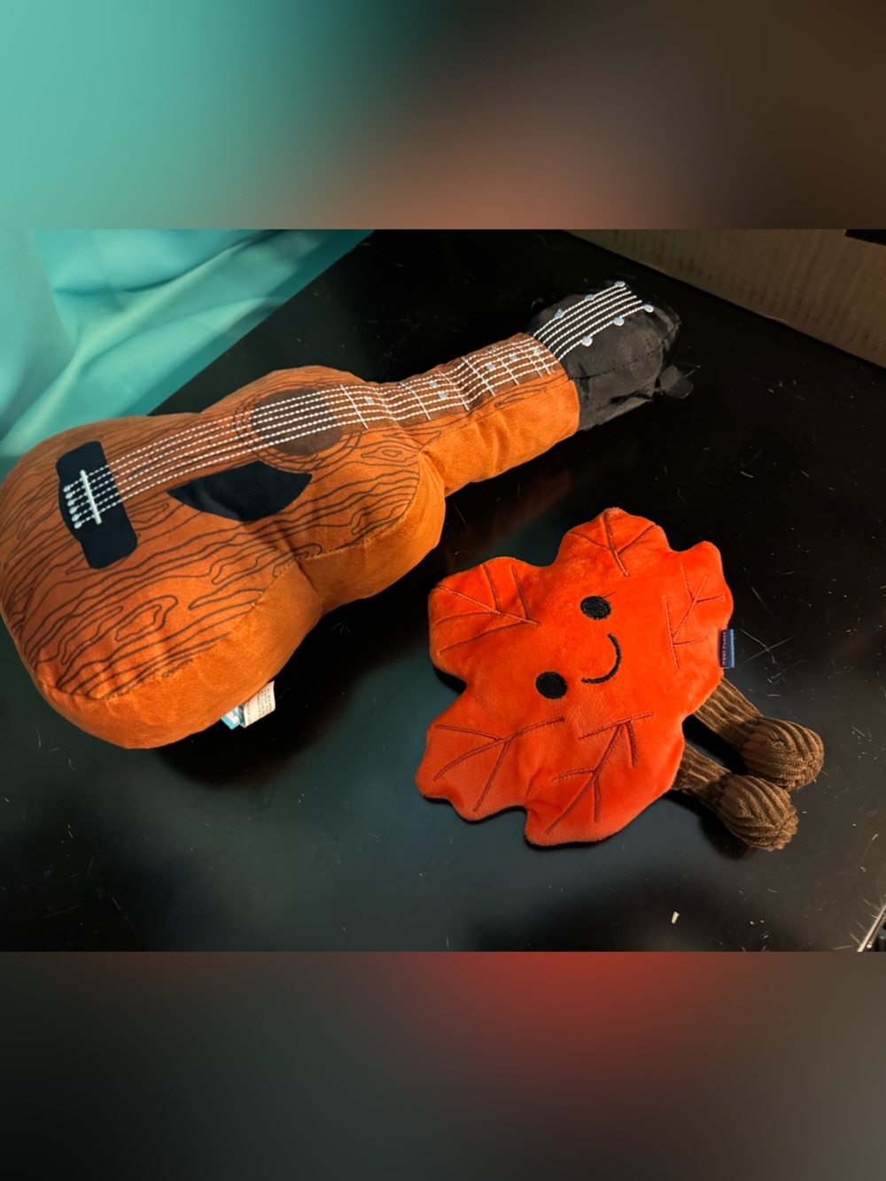 Bark Box XL ukulele & Woof pack Maple Leaf Guy L dog toys like new